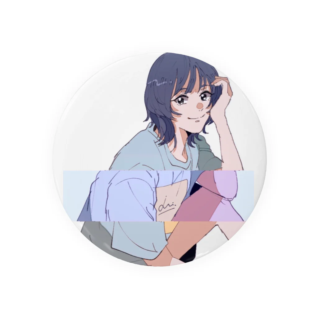 くすのきさんのウルフカットの女の子🐺 Tin Badge