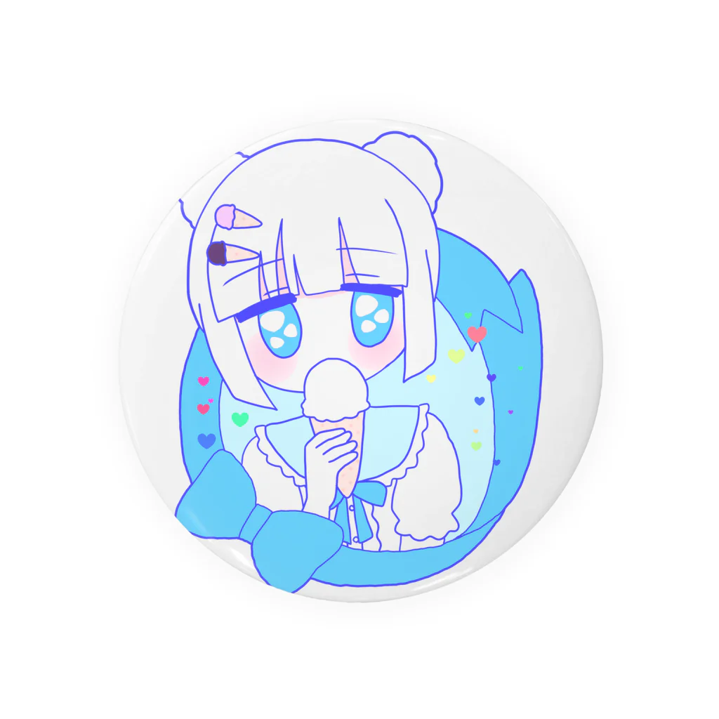 かわいいもののおみせ　いそぎんちゃくのアイスちゃん🍦 Tin Badge