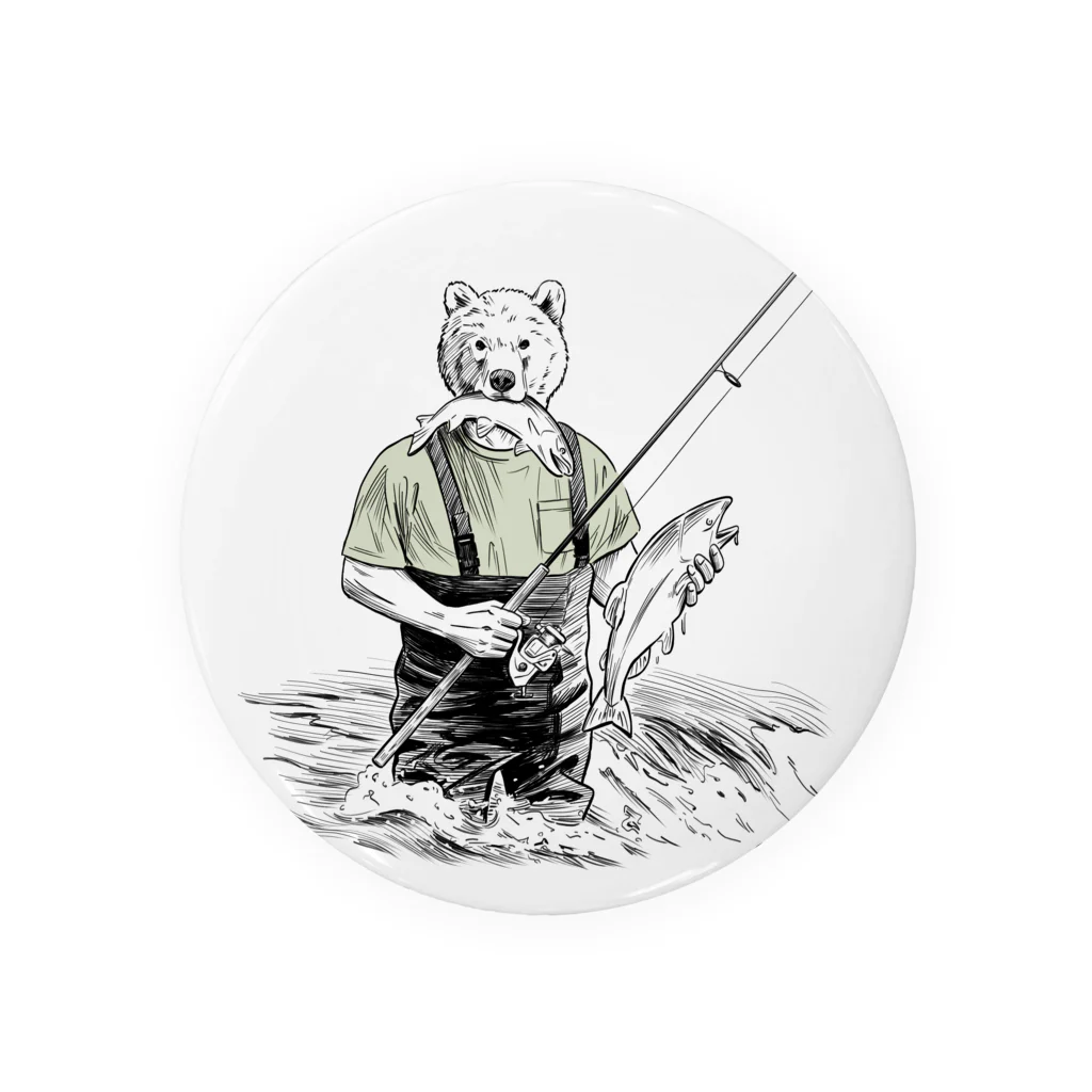 KEIGO YASUDAのBear Fishing Tin Badge