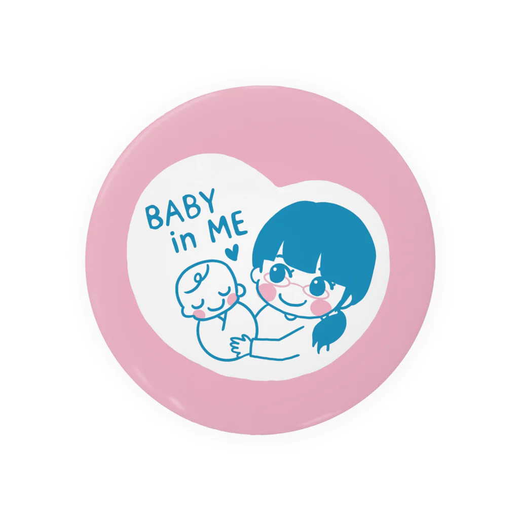 ptmama_gucchiのBABY IN ME（パッツンメガネママ） 缶バッジ