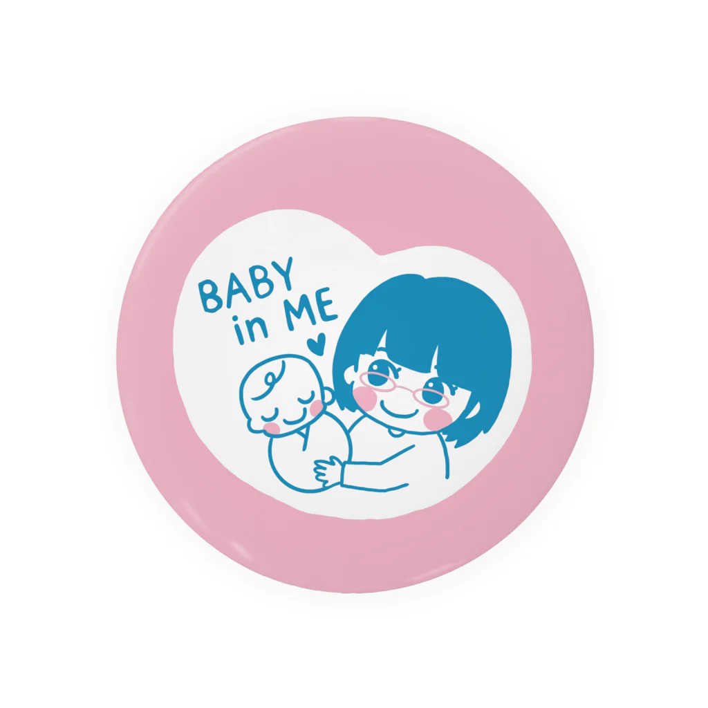 ptmama_gucchiのBABY IN ME（メガネボブママ） Tin Badge