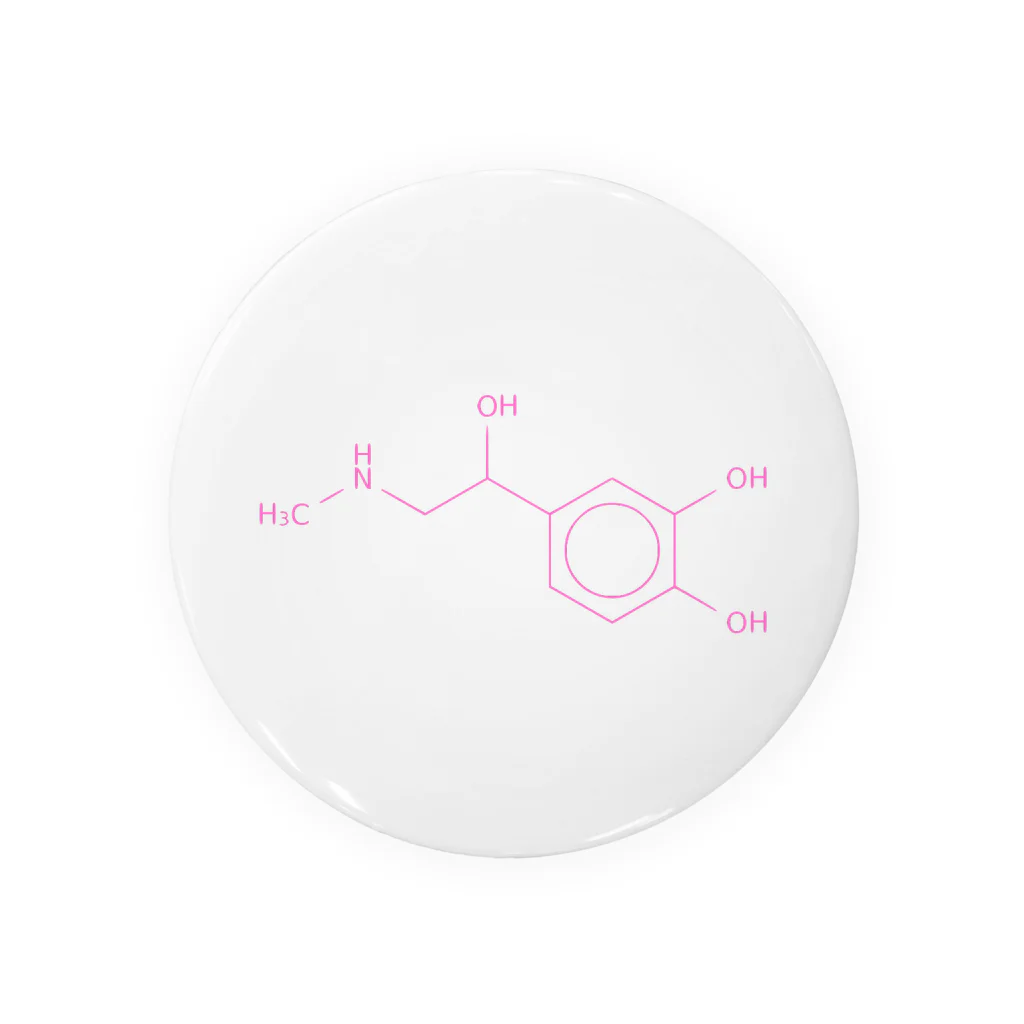 分子構造のアドレナリンの分子構造 缶バッジ