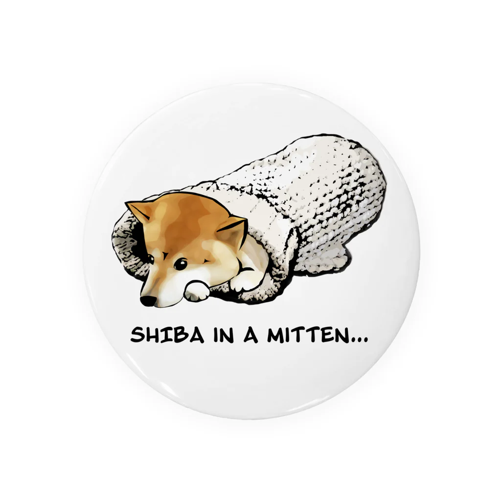 犬グッズの店しえるぶるーのミトンに入った柴犬 Tin Badge