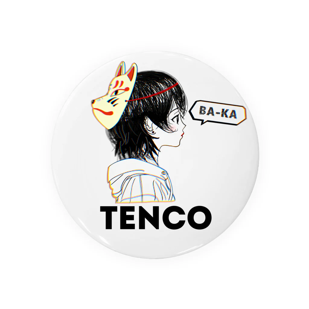 TENCO shopのTENCOちゃん（黒ロゴ） Tin Badge