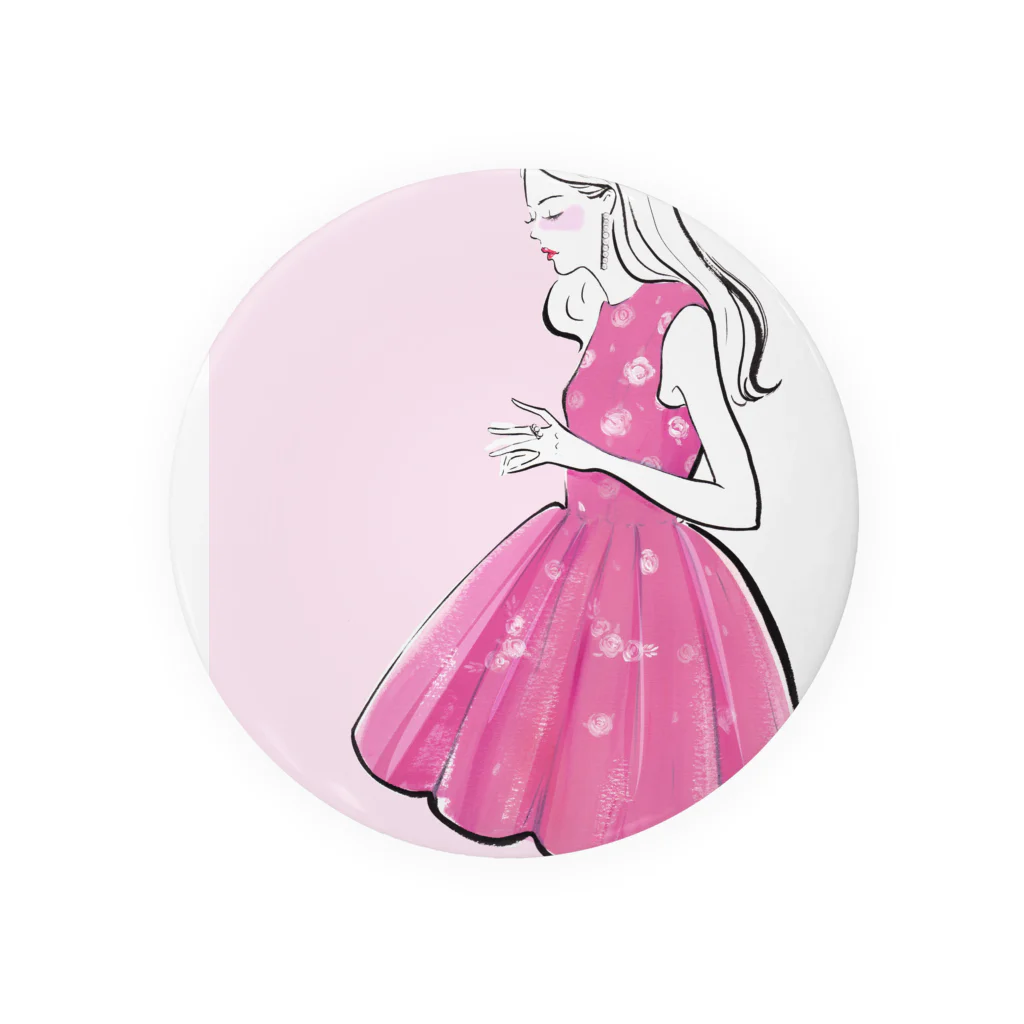 Jojo Yan | A Fashion Illustratorのピンクスカート Tin Badge