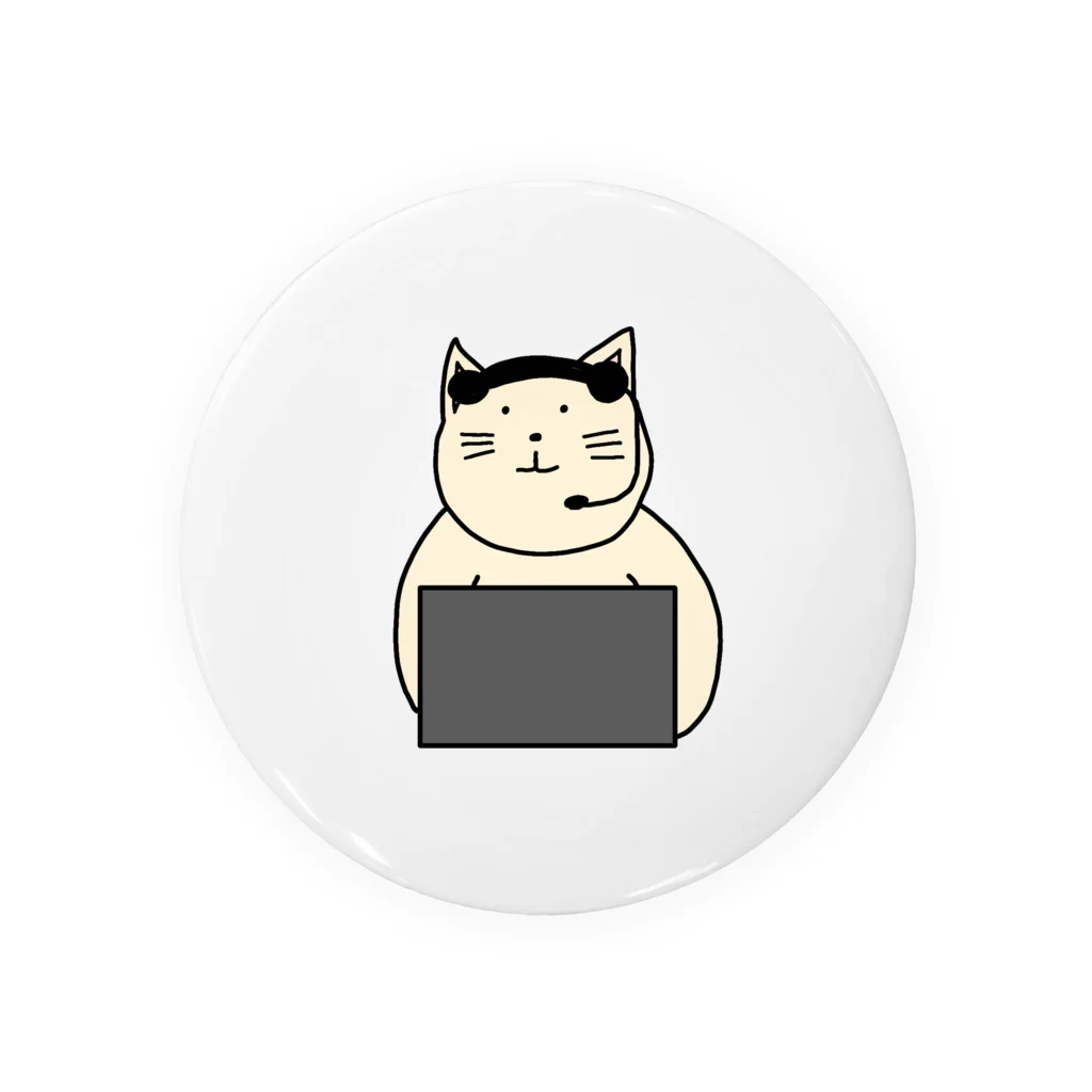 ＋Whimsyのコールセンターねこ Tin Badge