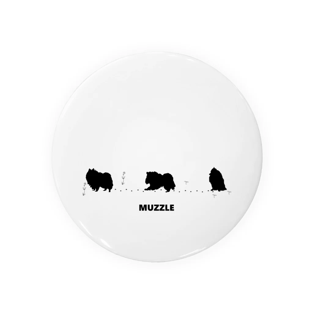 -White dog muzzle's shop-のWhite dog Silhouette collection Tin Badge