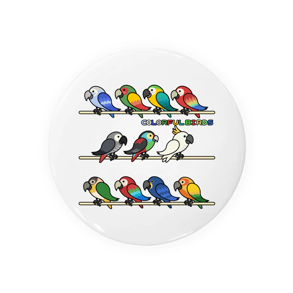 楽猫楽描しげ屋のCOLORFUL BIRDS 缶バッジ