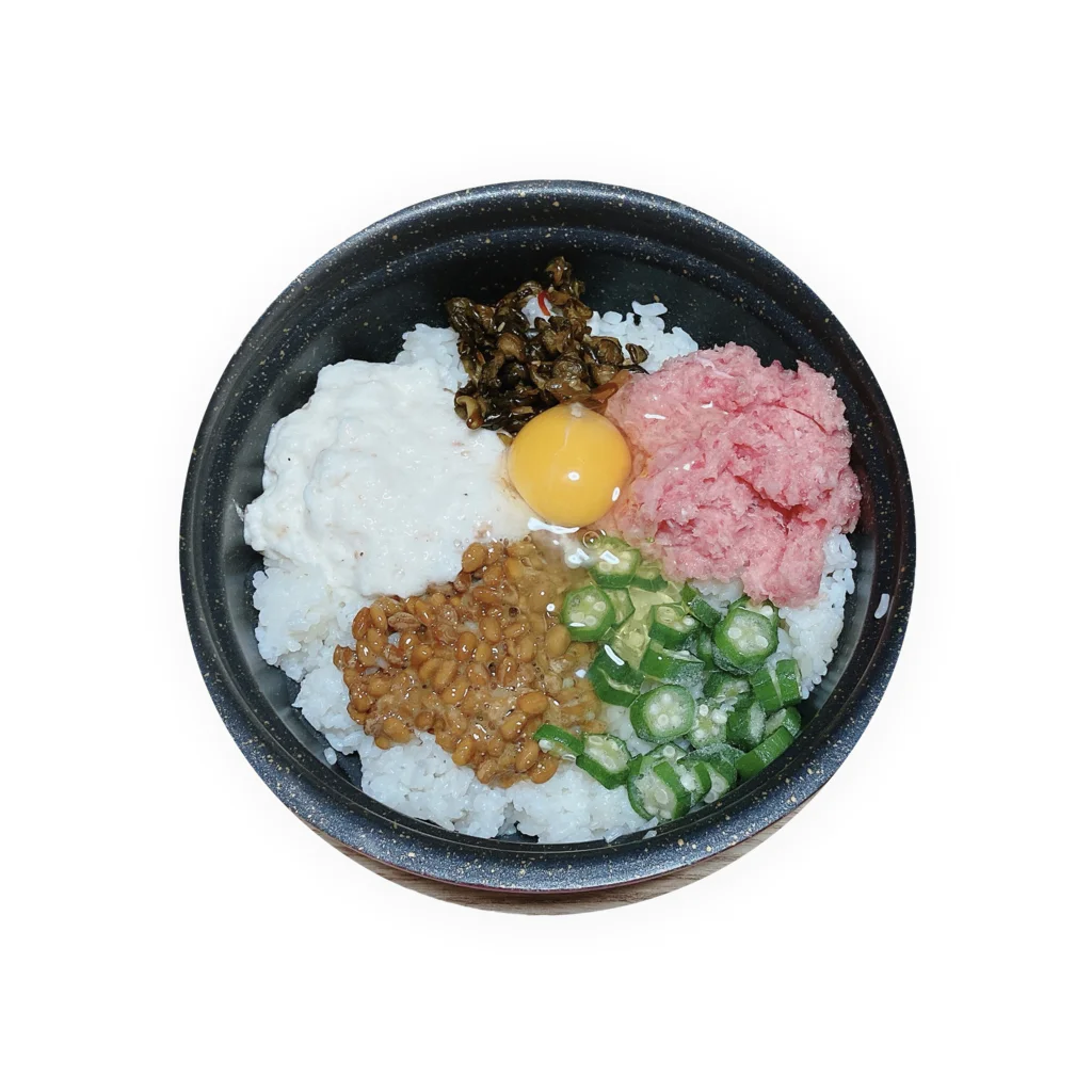 ふるかわが好き勝手に色々売る店のネバネバ丼 缶バッジ