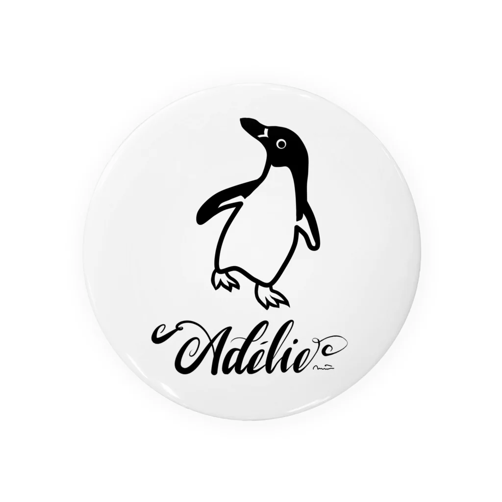 みみはんこ/消しゴムはんこのAdélie Penguin (+logo A) Tin Badge