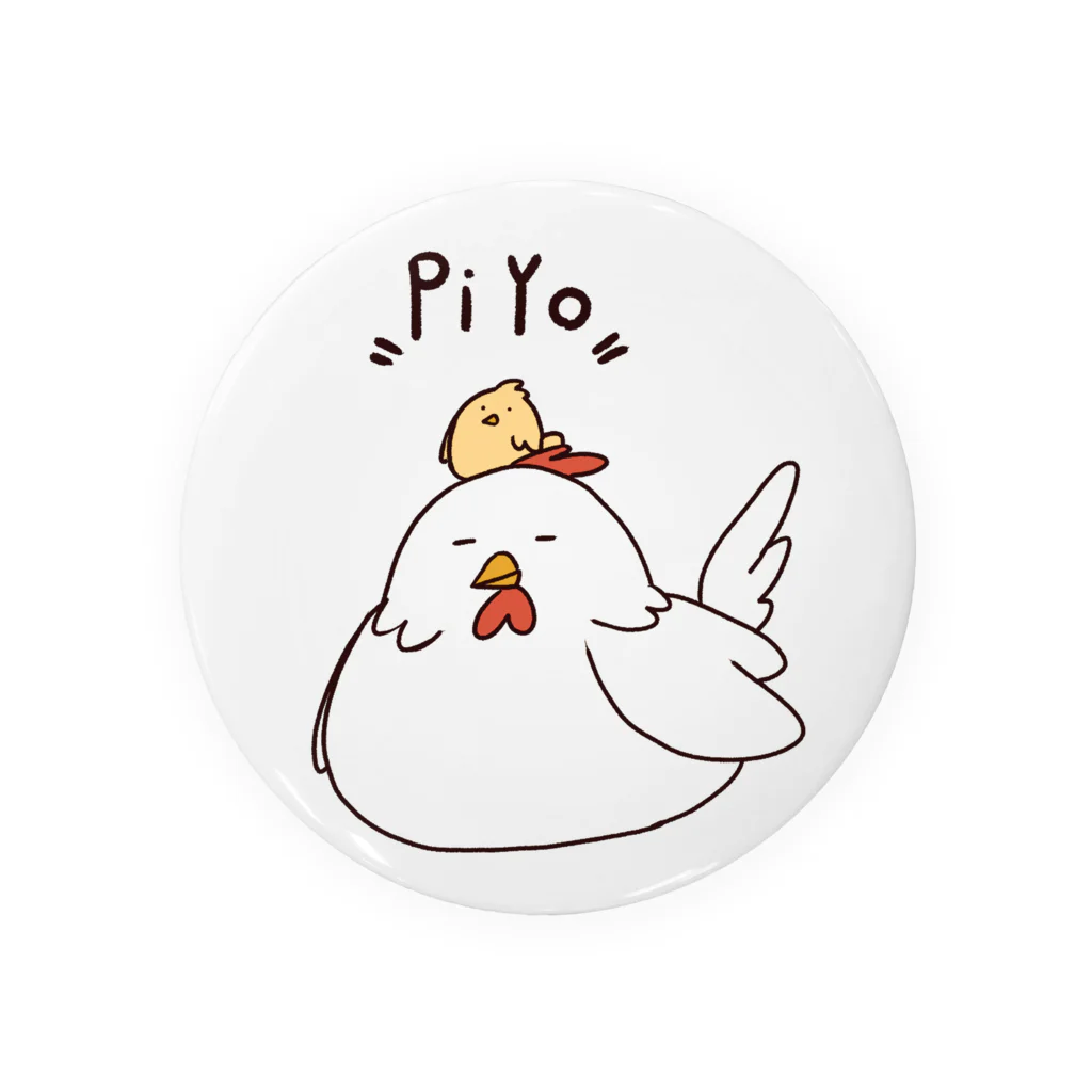 りっぴの_工房のPiYo にわとりとひよこ団子 Tin Badge