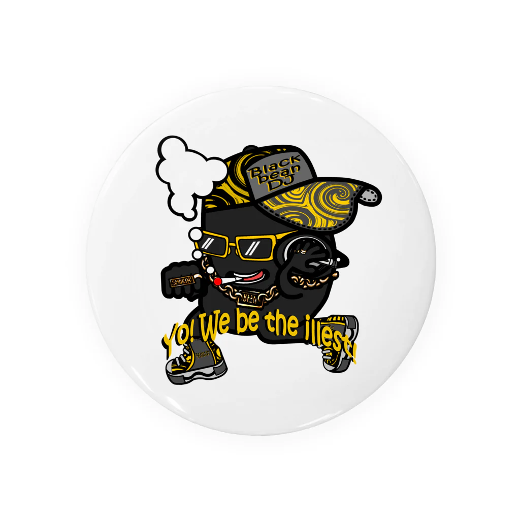 オリジナルデザインTシャツ　SMOKIN'の黒豆DJ Tin Badge