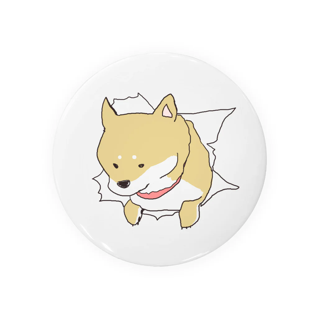 順扇堂の突きぬ犬（茶） Tin Badge