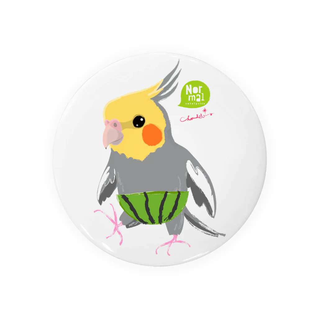 LittleLoroのノーマルオカメインコ スイカパンツ Tin Badge