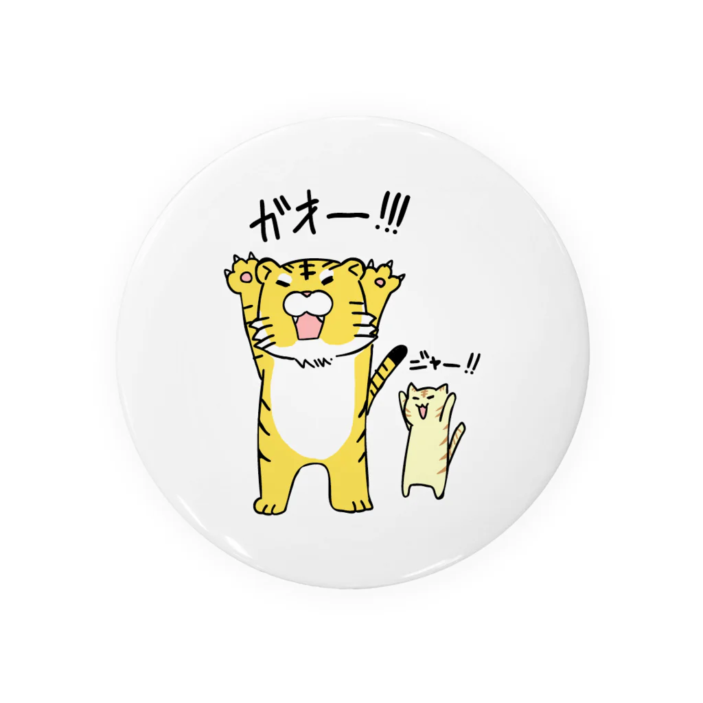 そばこ屋の威嚇する虎（と猫） Tin Badge