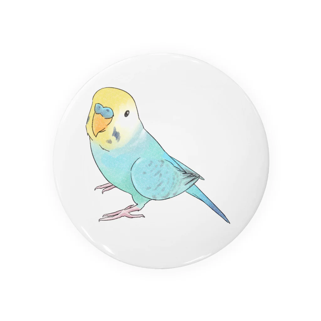 まめるりはことりの見上げるセキセイインコちゃん【まめるりはことり】 Tin Badge