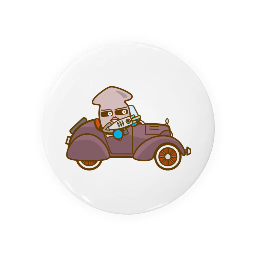 コメビツくんのイカメシくんのオープンクラシックカー Tin Badge