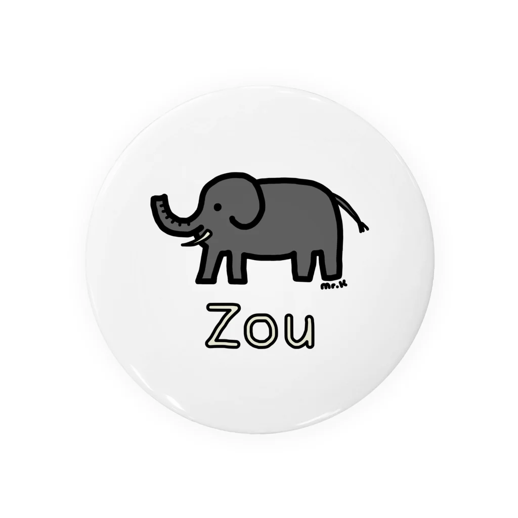 MrKShirtsのZou (ゾウ) 色デザイン Tin Badge