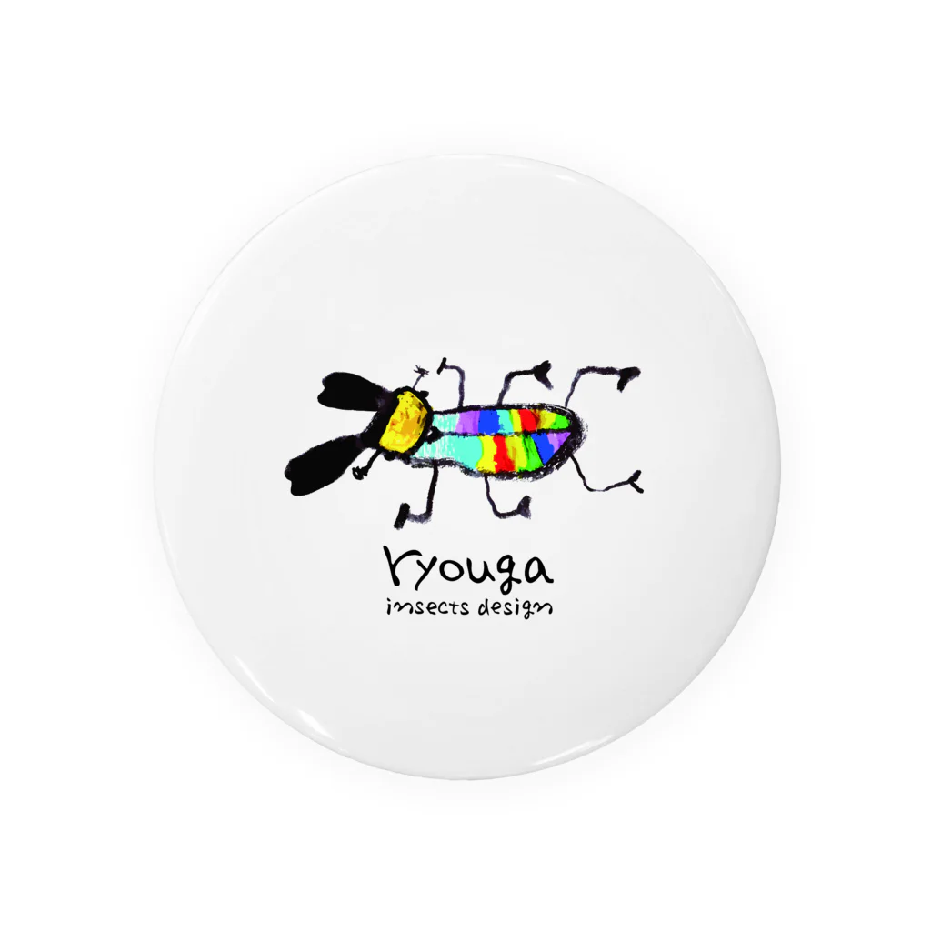 ryouga insects designのryouga insects designロゴ／ニジイロクワガタ Tin Badge