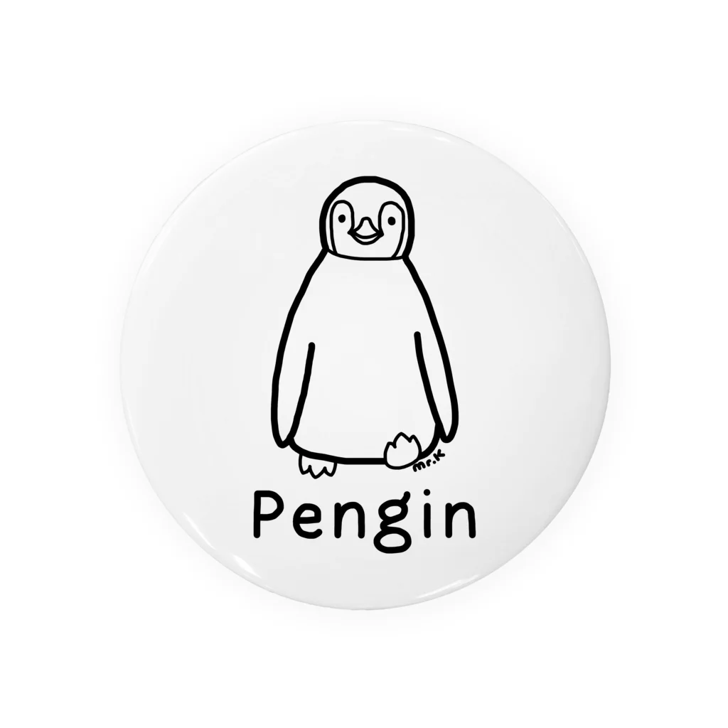 MrKShirtsのPengin (ペンギン) 黒デザイン 缶バッジ