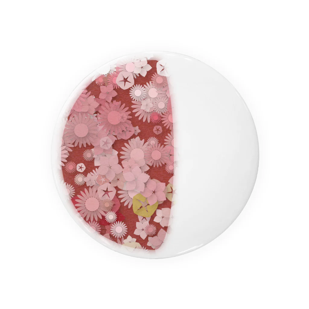 pianocurve DesignのMoon face designed with summer flowers No.21 Tin Badge