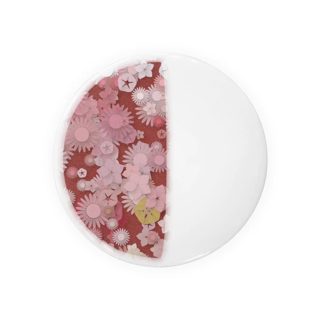 pianocurve DesignのMoon face designed with summer flowers No.22 Tin Badge