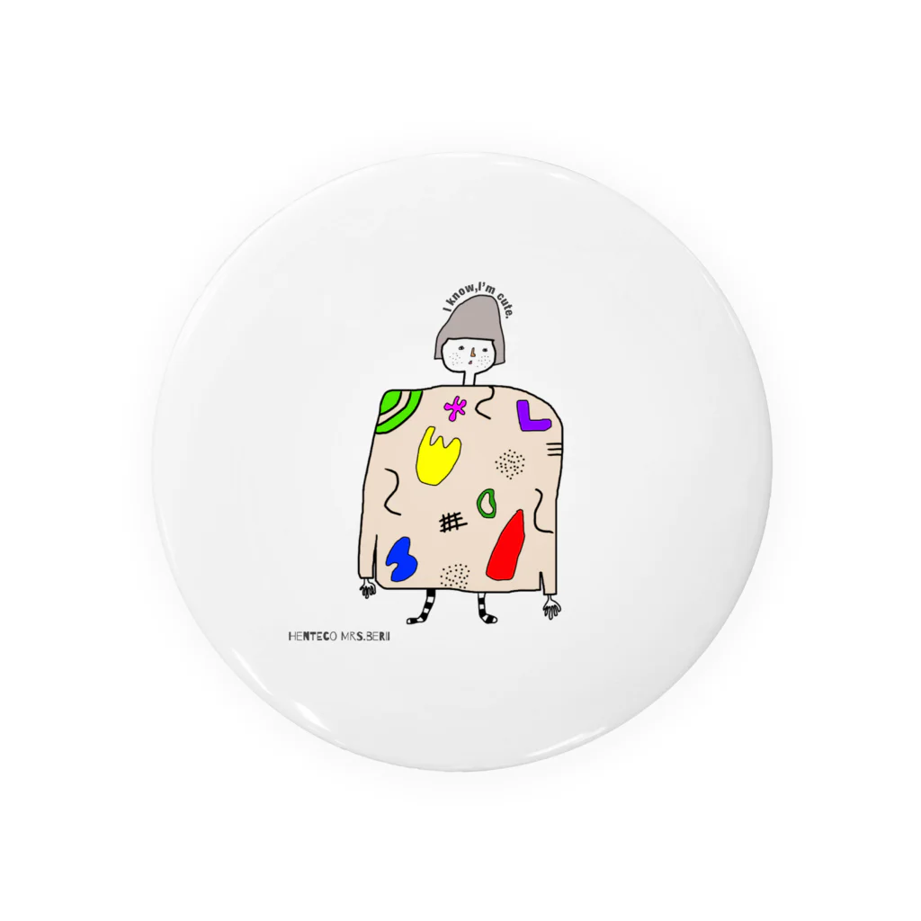 Henteco Mrs.BeriiのKawaii girl Tin Badge