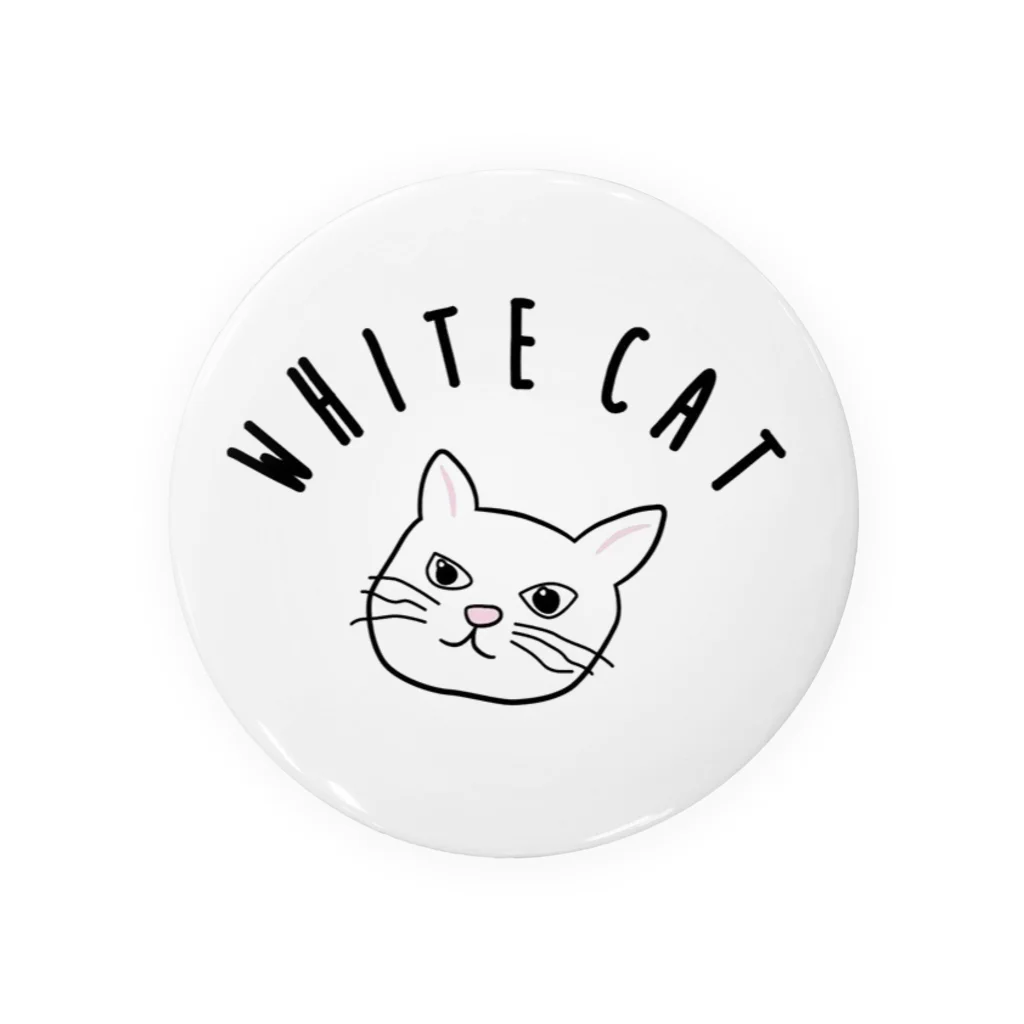 White catのWhite cat 缶バッジ