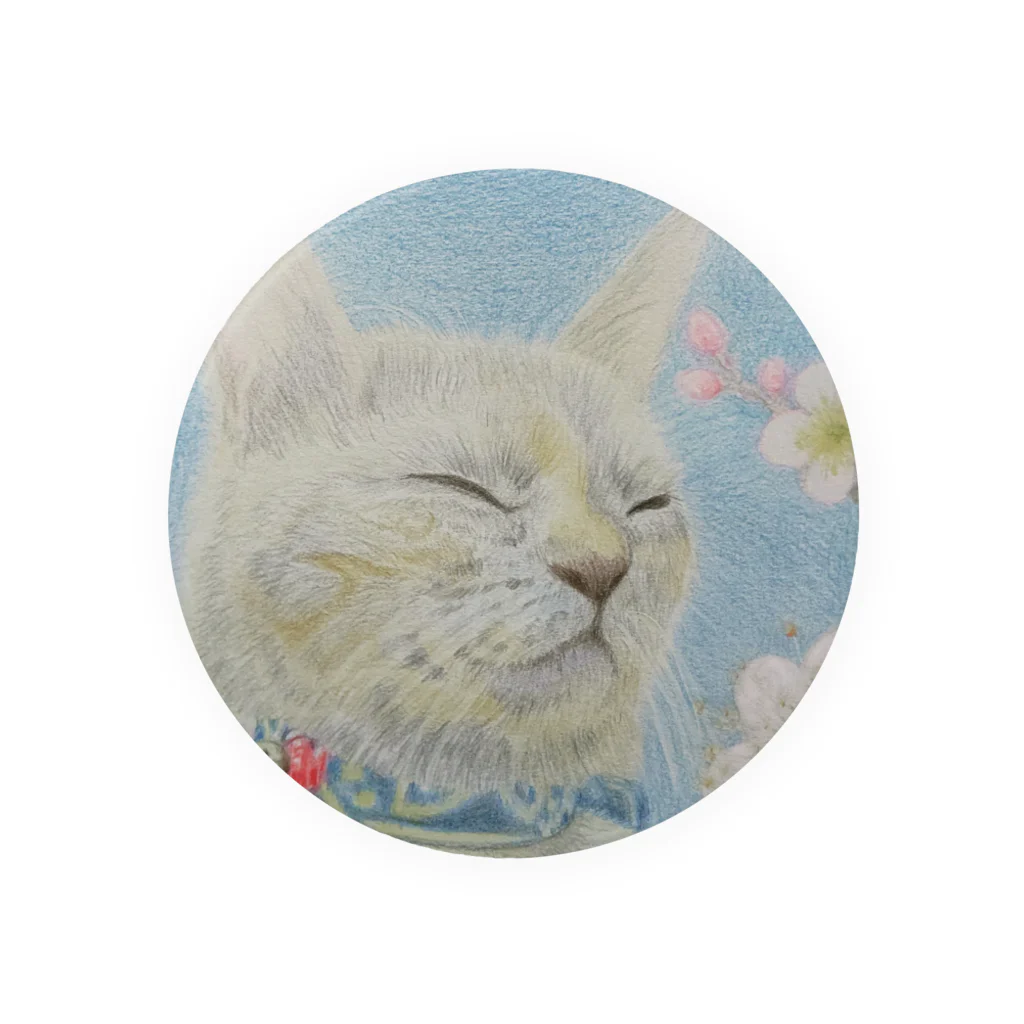 理絵のねこ ぬくぬく Tin Badge