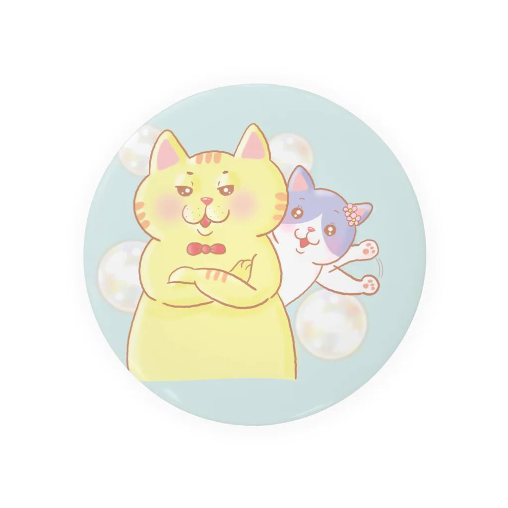 トラとハチワレの腕組みするねこ Tin Badge