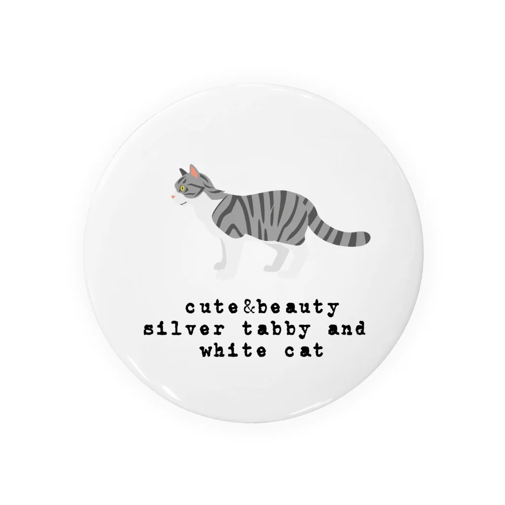 orange_honeyの猫1-10 サバ白猫 Tin Badge