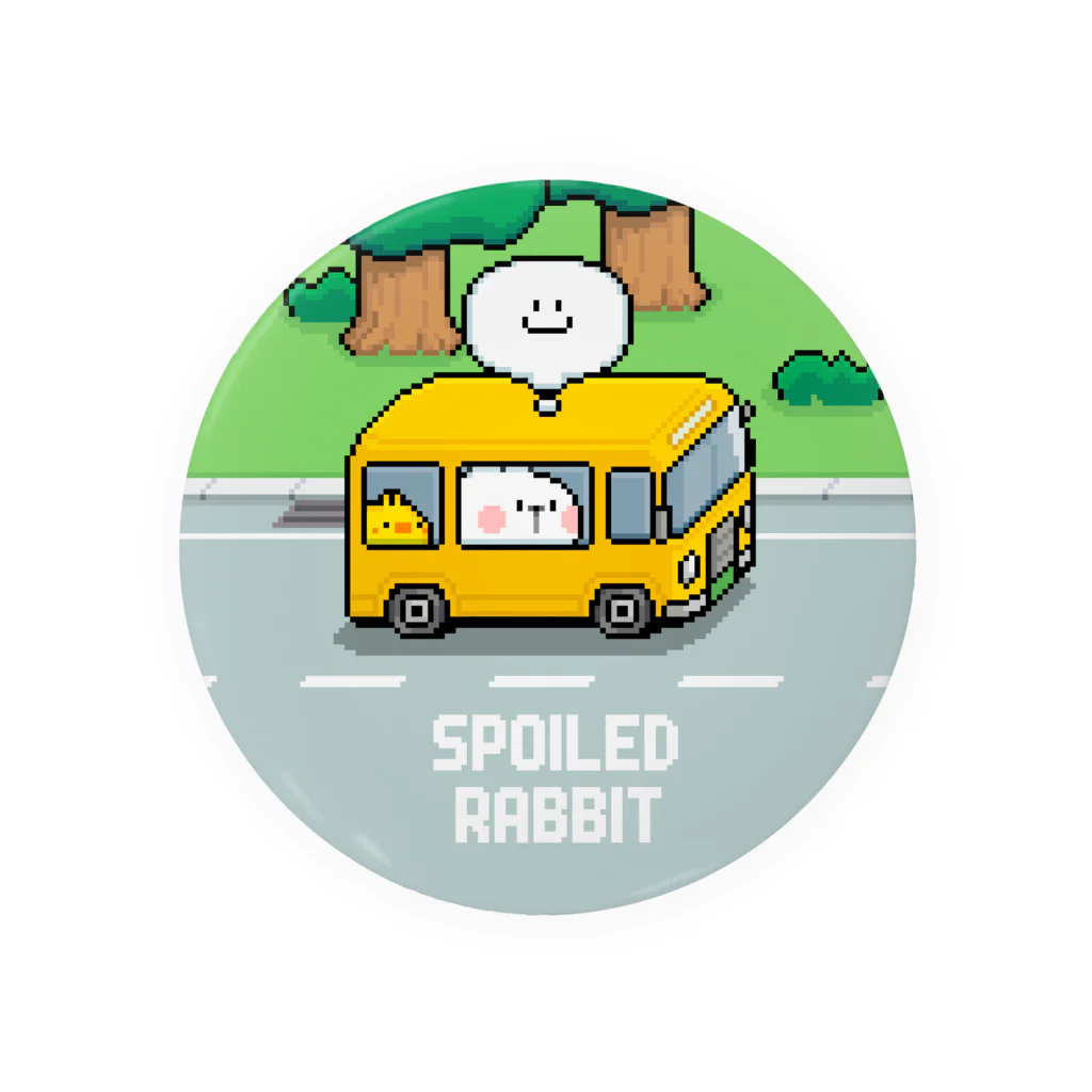 AKIRAMBOWのSpoiled Rabbit - Pixel Bus / あまえんぼうさちゃん ドットアートバス 캔뱃지