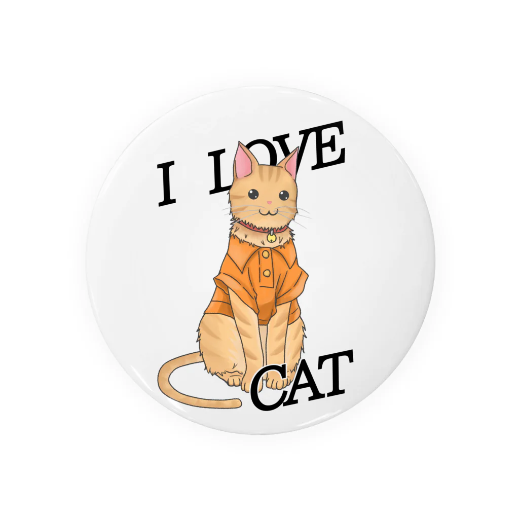 お猫様大好きナスビのシャツを着たトラ猫 Tin Badge