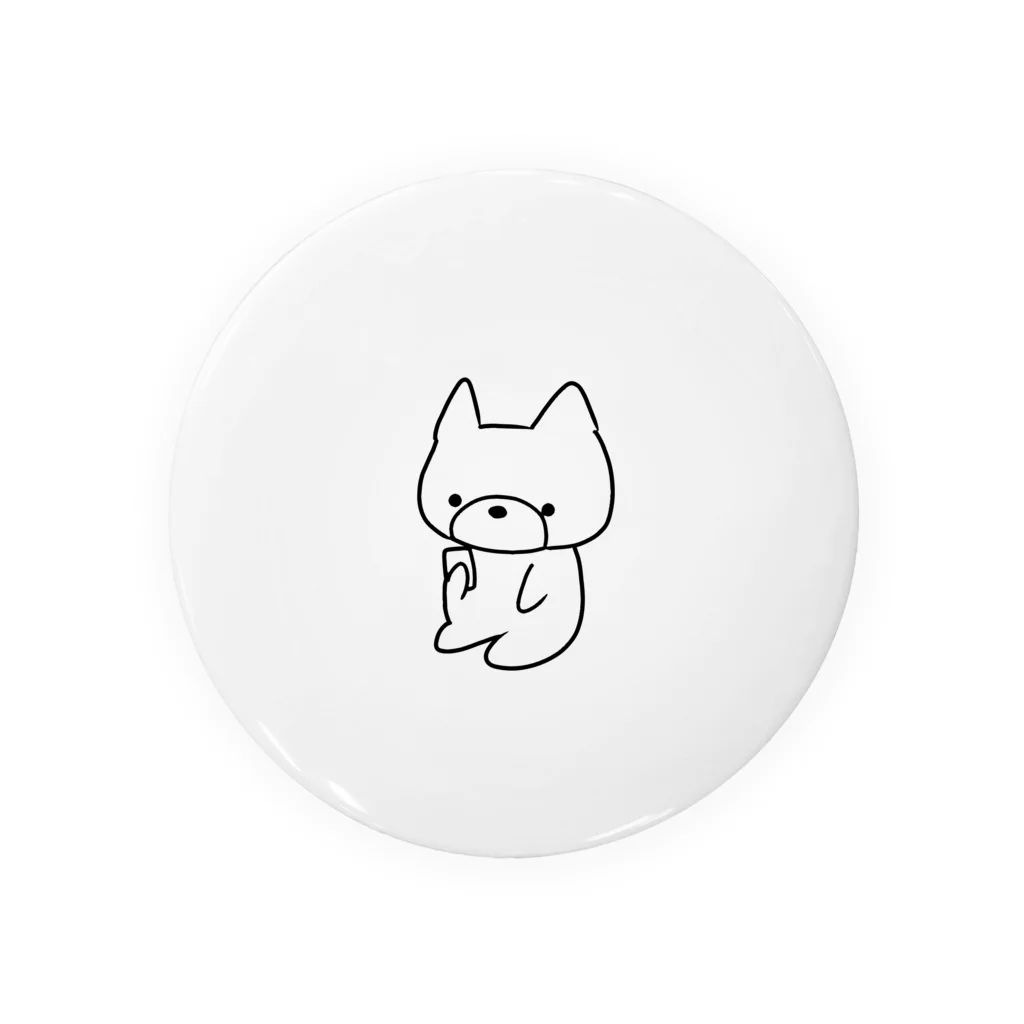 エクレアンショップのスマホをみる白い犬 Tin Badge