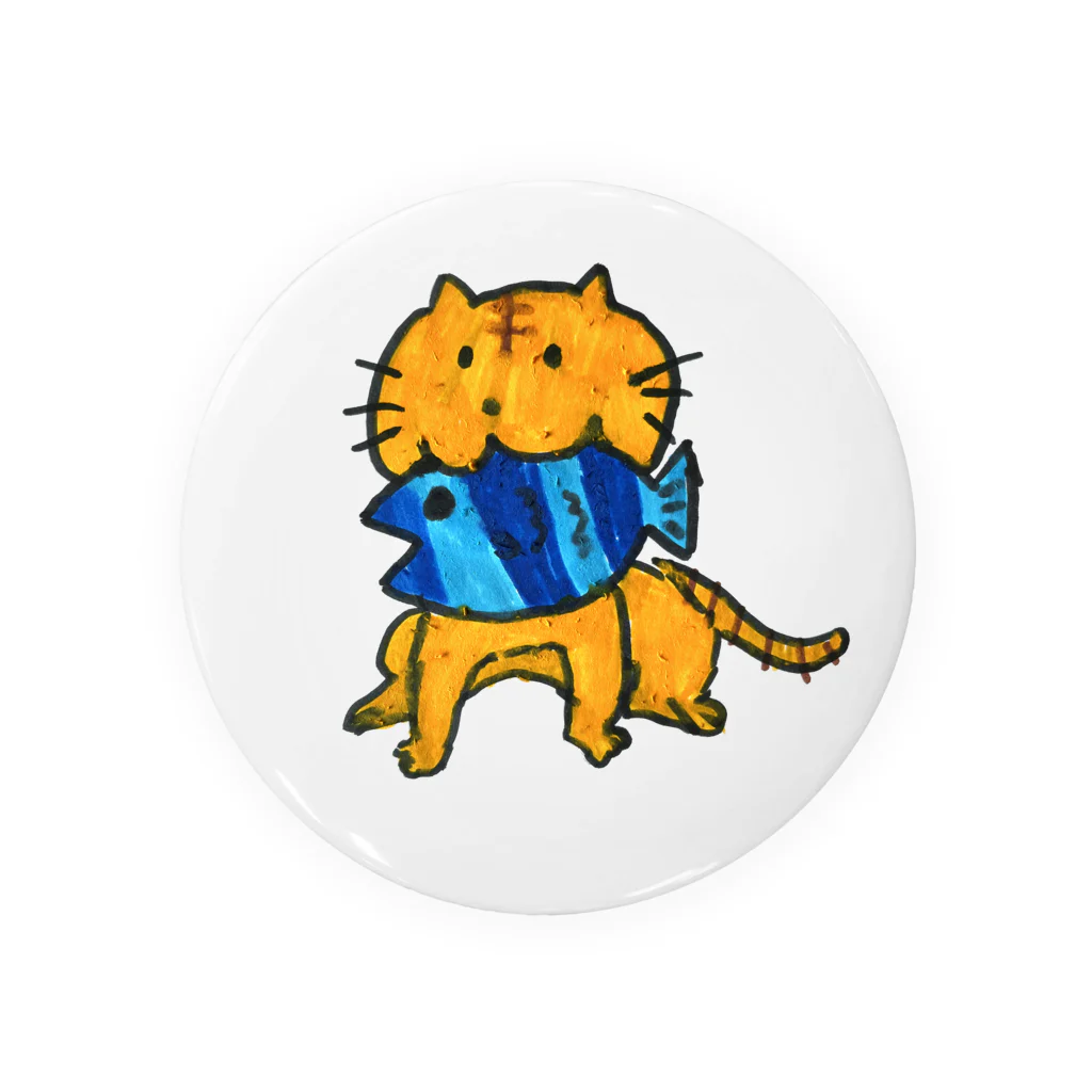 tomotomoのおさかなくわえねこ Tin Badge