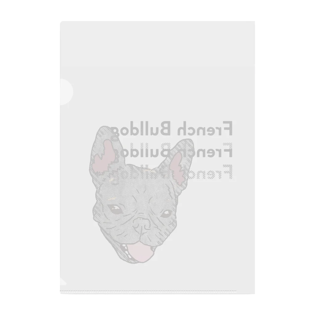 DOG FACEのフレンチブルドッグ【わんデザイン 6月】 Clear File Folder