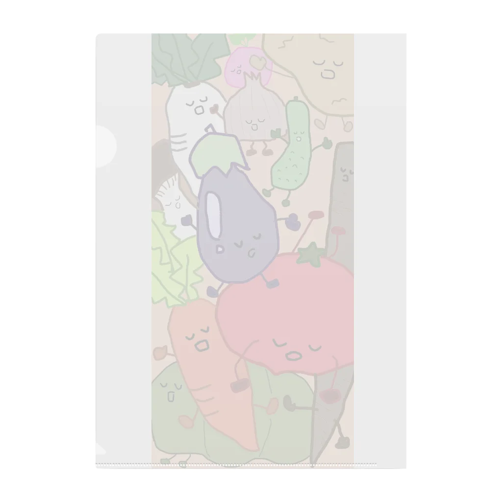 ほっこりのすやすやお野菜 Clear File Folder