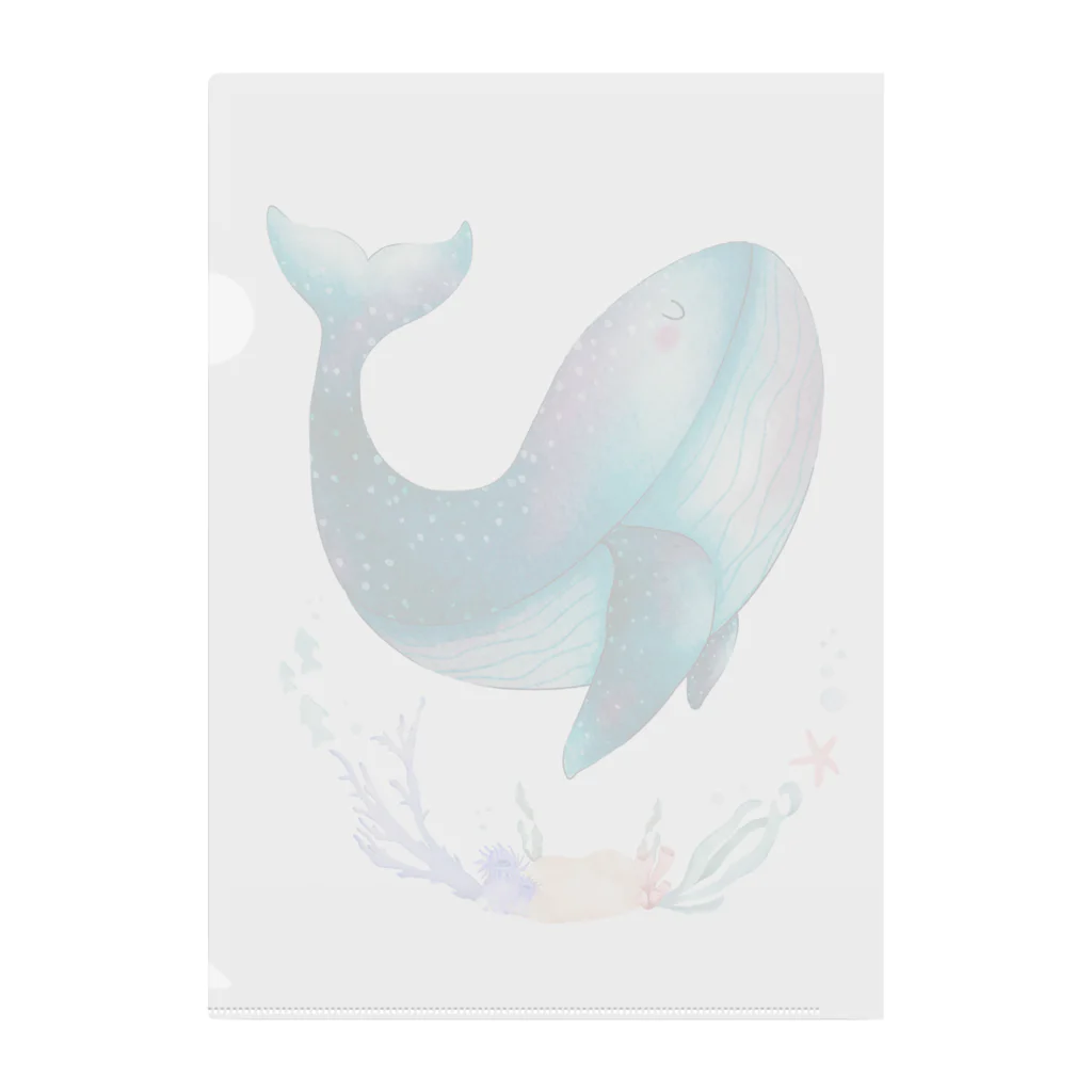 Designed by Ry0のDreaming whale  〜夢見るクジラ〜 Clear File Folder