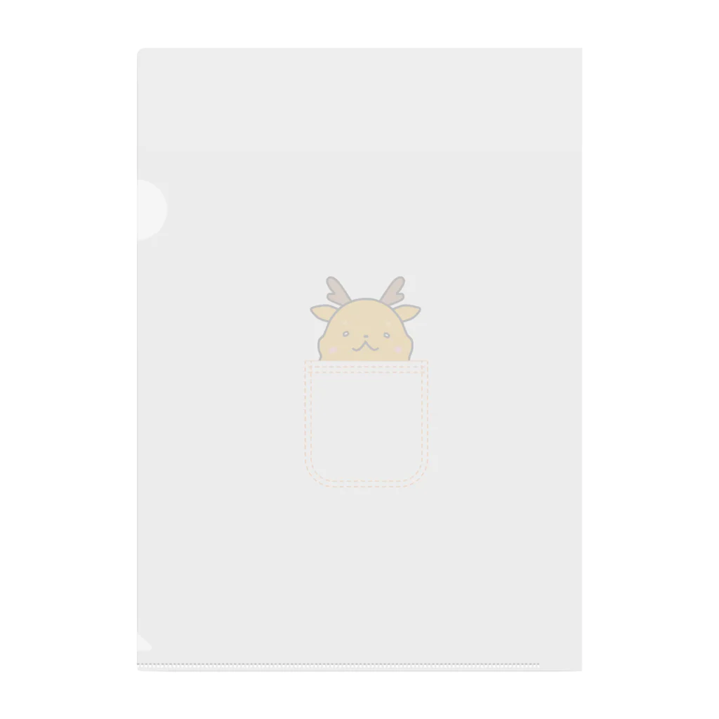 ゆるも鹿々堂のポケットインまめしか Clear File Folder