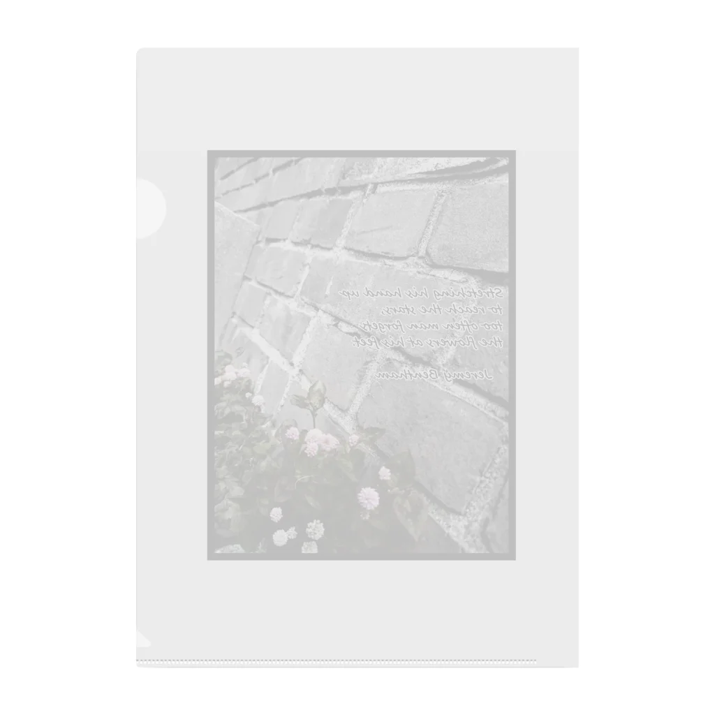 hisamerukaの人生を豊かにする格言・足元の花 Clear File Folder