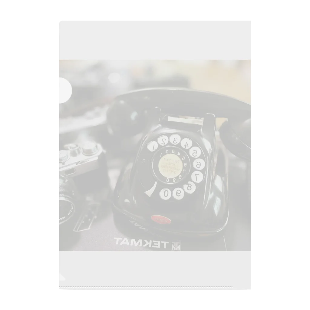 Mossy Daddy's shop🇯🇵の黒電話とフィルムカメラ クリアファイル