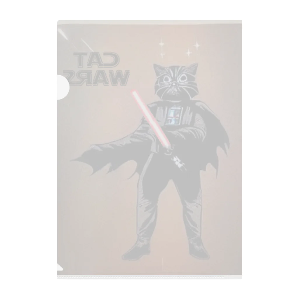 AI画家『Stable Diffusion』Shopのスター・ウォーズ風な『CAT WARS』 Clear File Folder