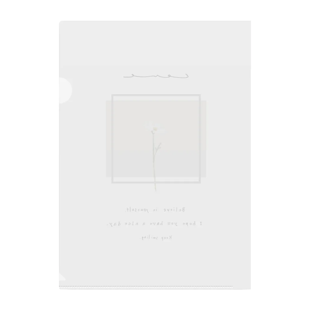 rilybiiのwhite grayish peach tea × white flower Clear File Folder