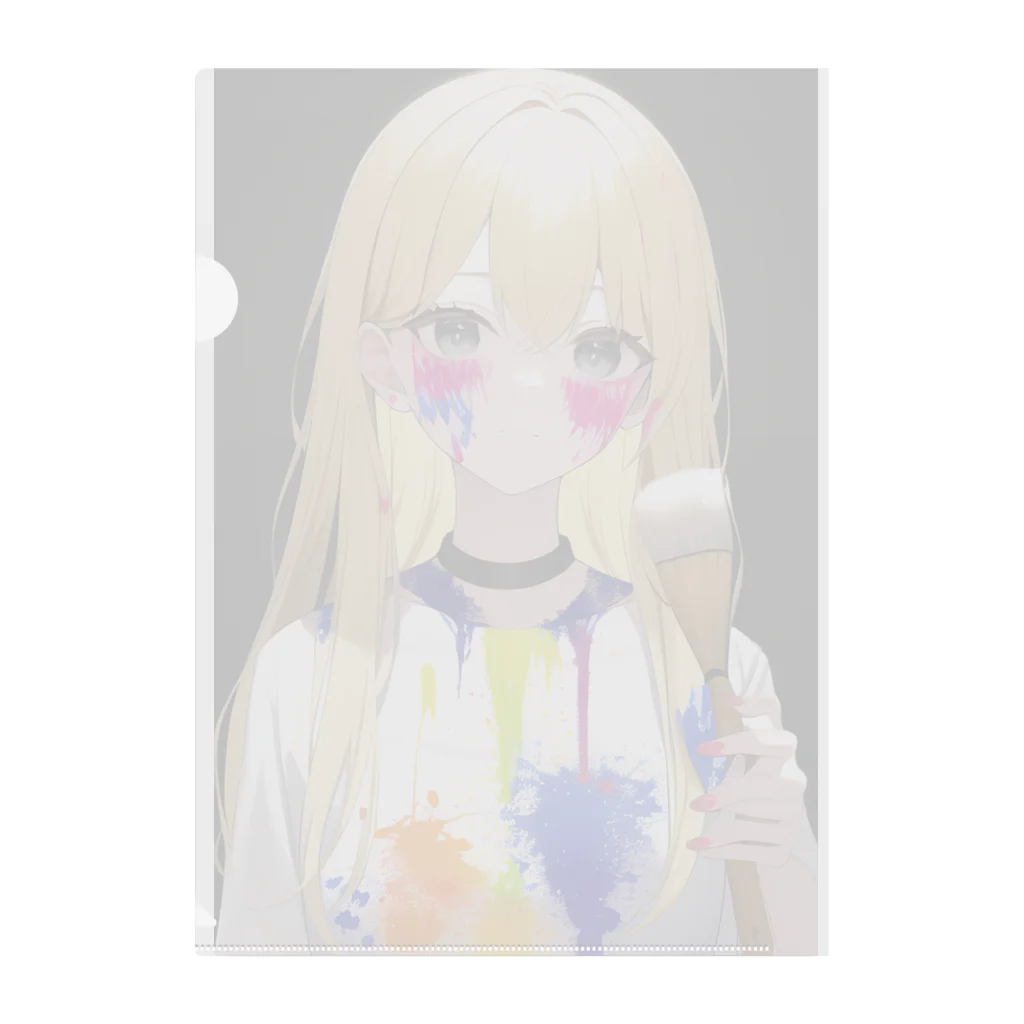 AI絵師イオナのイオナちゃん(絵の具)🎨 クリアファイル