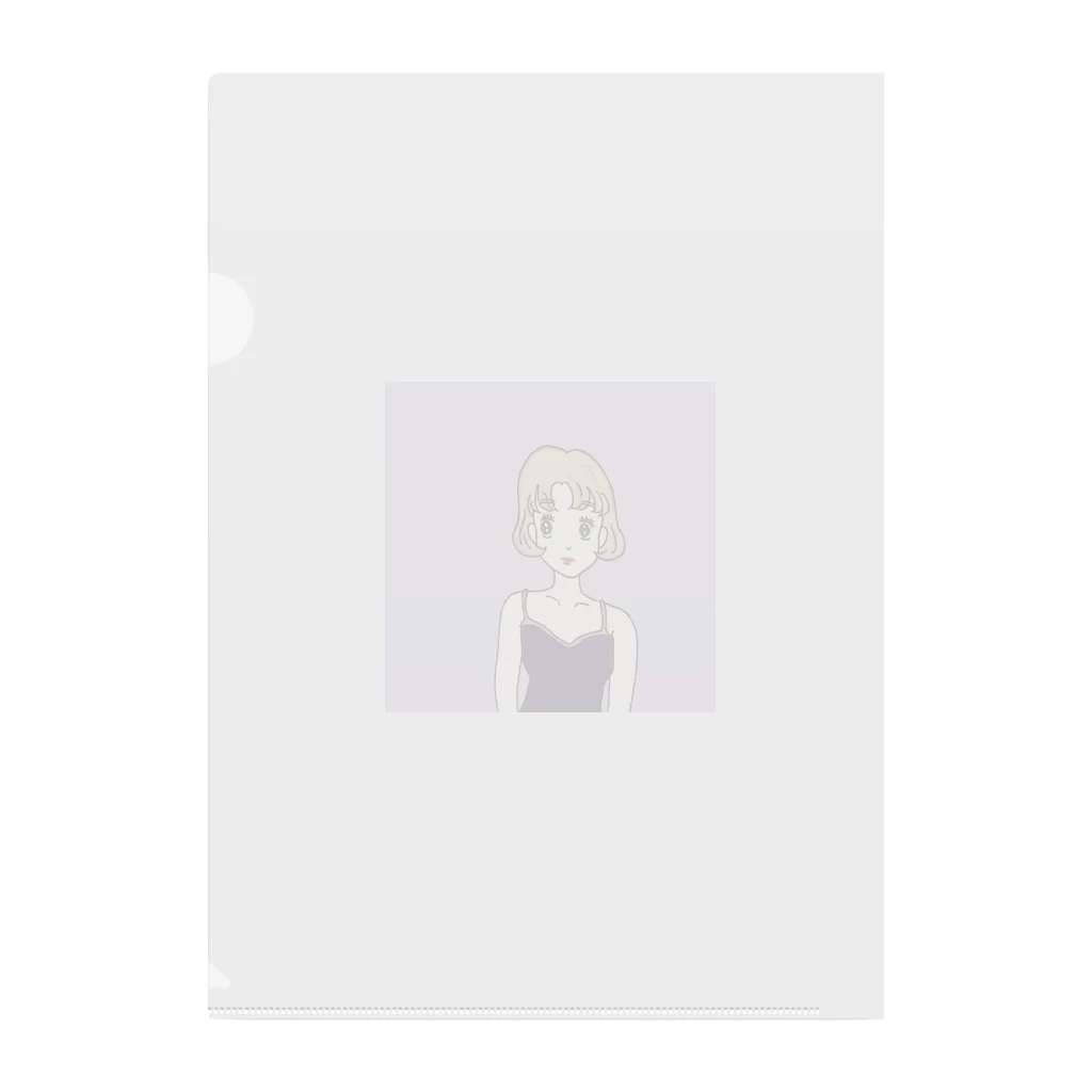 Hinanochin.shopのMs. Blonde Short Hair Clear File Folder