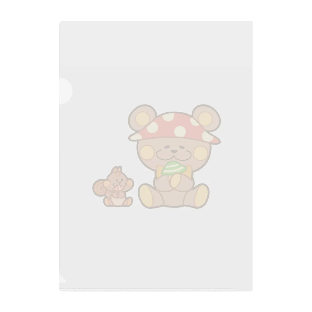 レタ(LETA)のぬいクマちゃんのキノコがり Clear File Folder