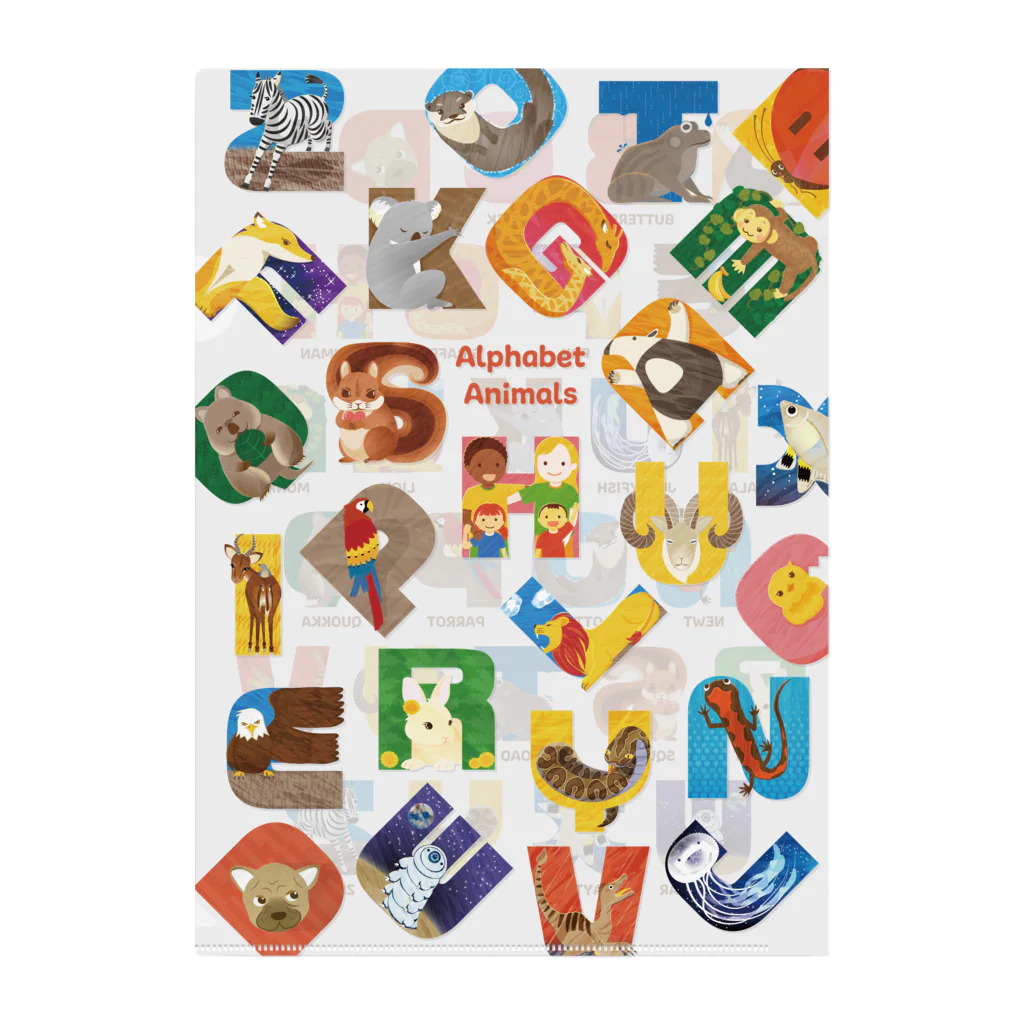 tawtawのAlphabet Animals - word Clear File Folder