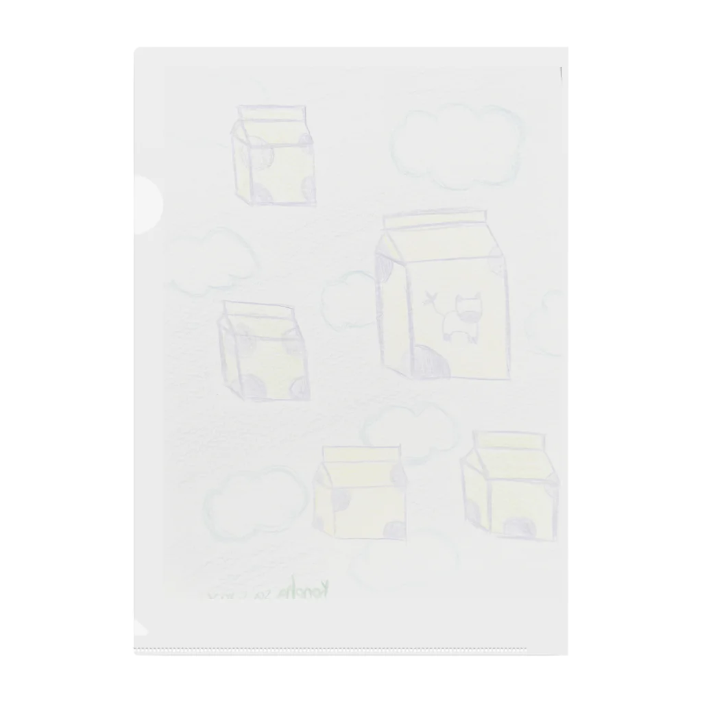 美術2の頭の中の空飛ぶ牛乳パック Clear File Folder