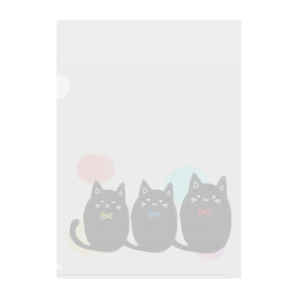 neko_no_kuniの幸せを運ぶ黒猫ちゃん（みゅー・みに・ょん） クリアファイル
