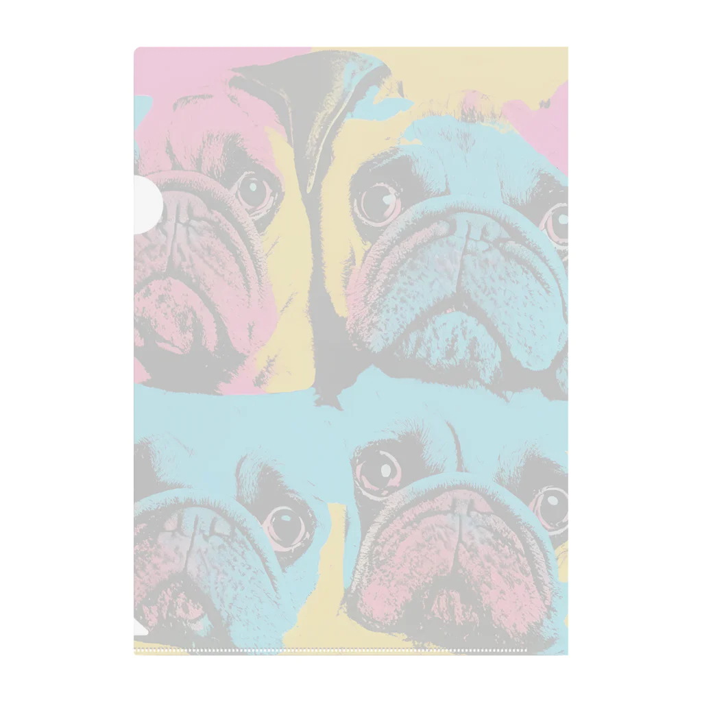 TakashiSのsurprised face pug Clear File Folder